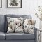 Flower Throw Pillow Covers 18x18 Set of 2, Flowers Pillow Cushion Cases, Modern Decorative Square Pillowcases for Sofa Couch Bedroom Living Room Car